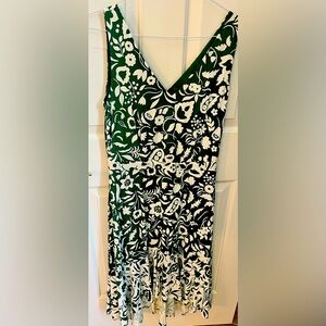 Boden Green and White Dress